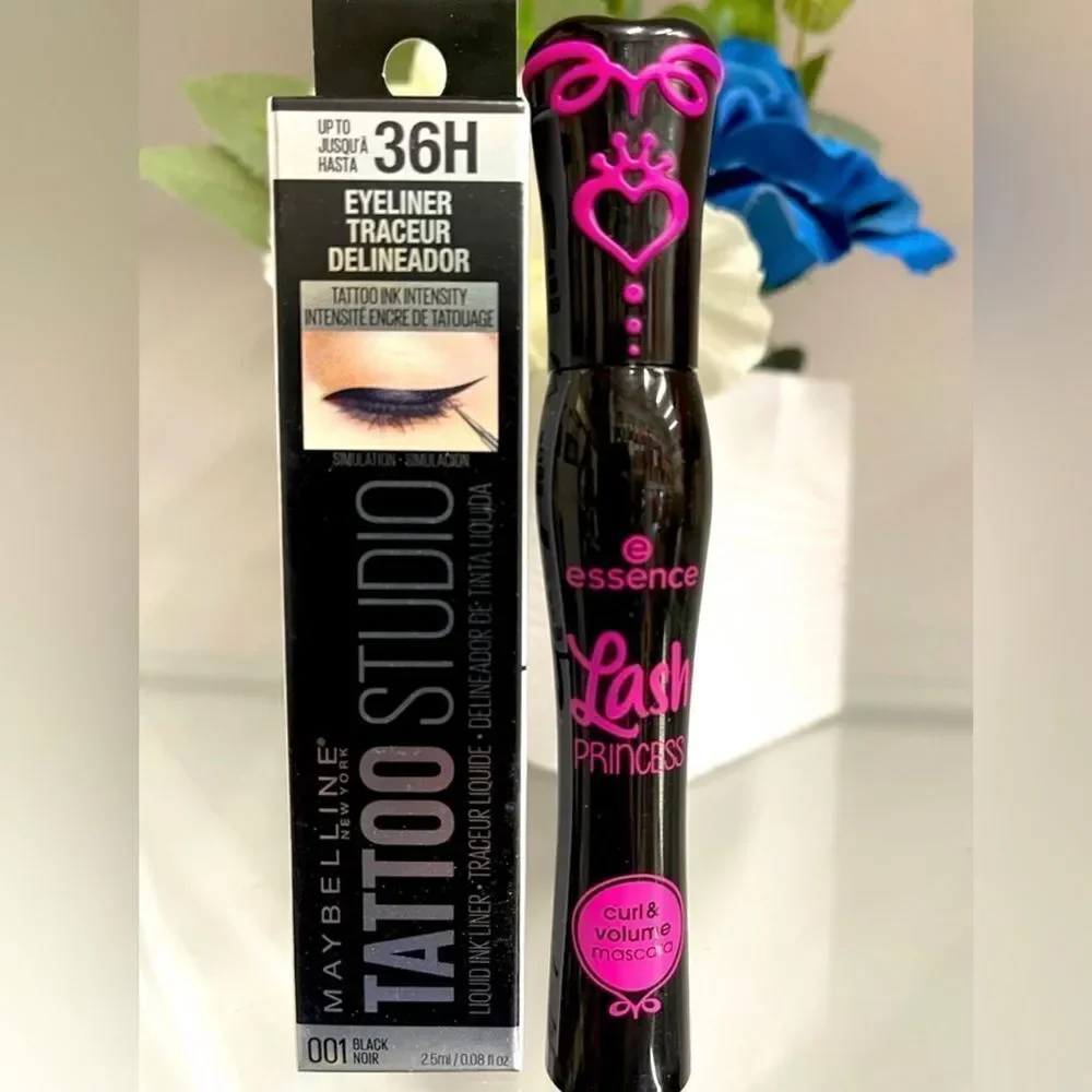 THE PERFECT SET Black Mascara and Black Eyeliner/ Bundle of Two NEW